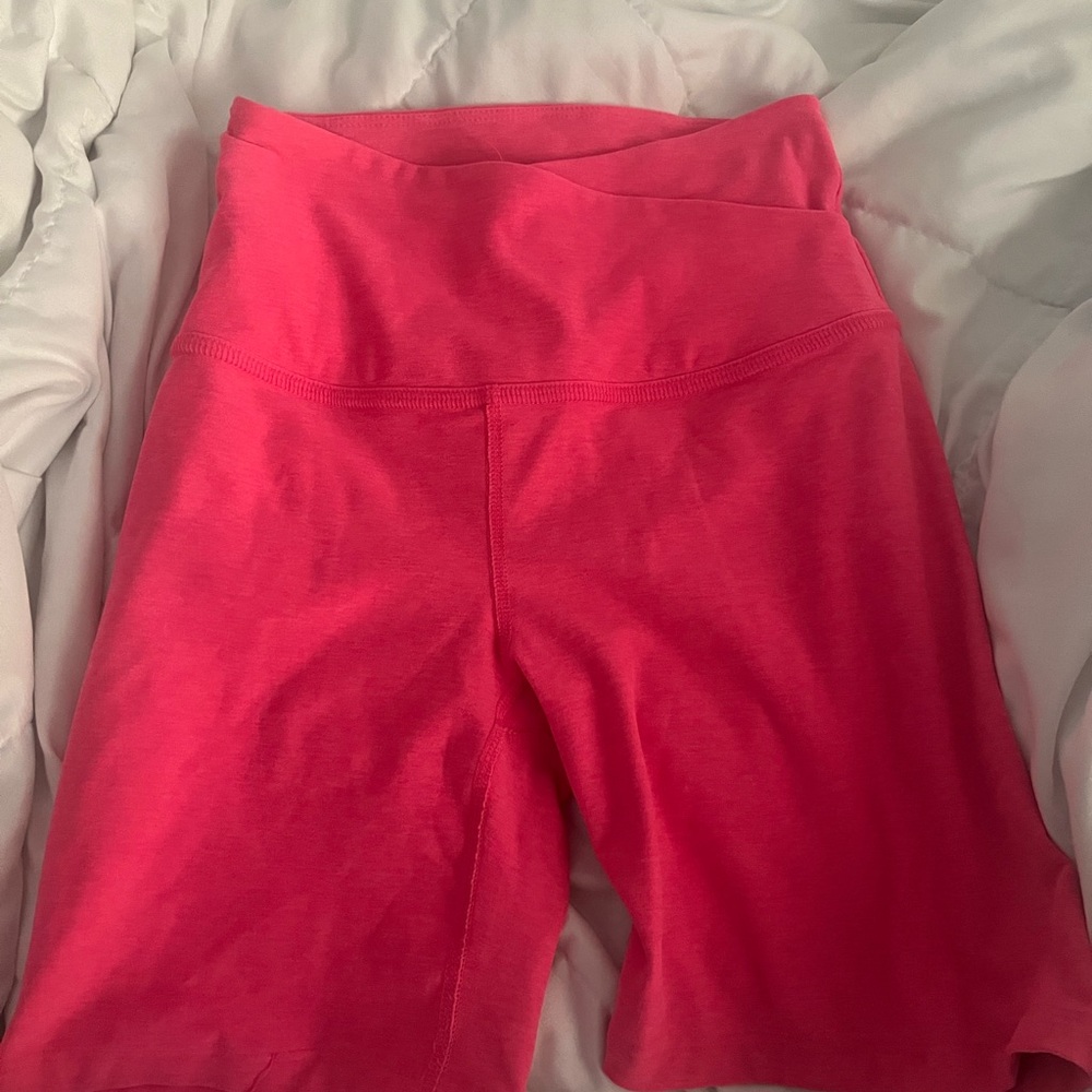 Beyond Yoga Pink High-Waisted Bike Shorts
